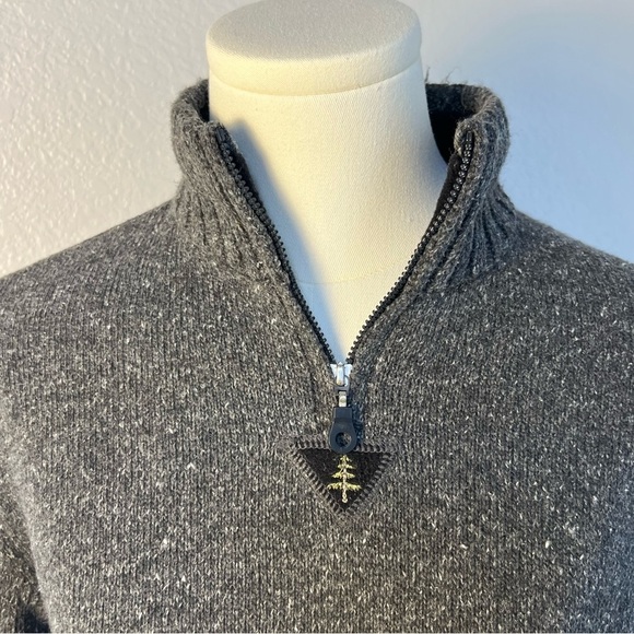 Woolrich Pullover Quarter Zip Onyx Heather Gray Sweater SZ L Gorpcore - Picture 3 of 16